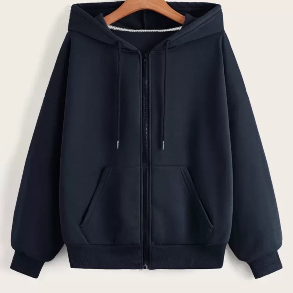 Women's Dark Navy Blue Hoodie Zip Up